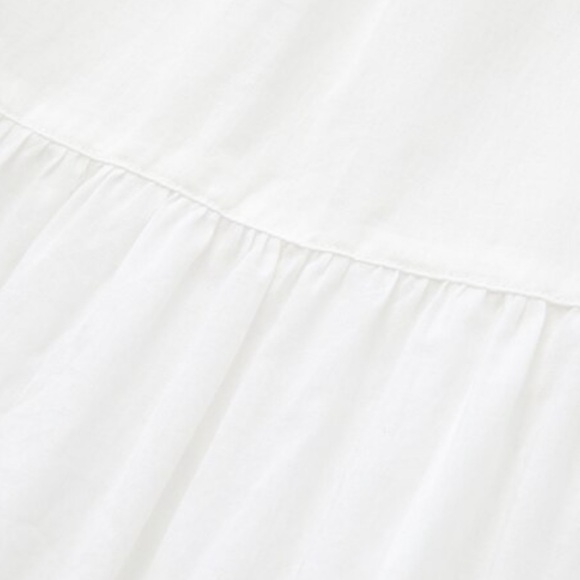 NWOT Uniqlo Women White Cotton Tiered 3/4 Long sleeve midi/Mini Dress size XS - Picture 5 of 8